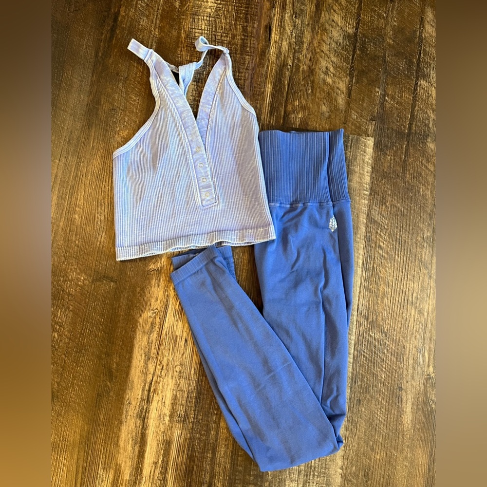 Free People Movement Good Karma Leggings and Happiness Runs Henley Crop